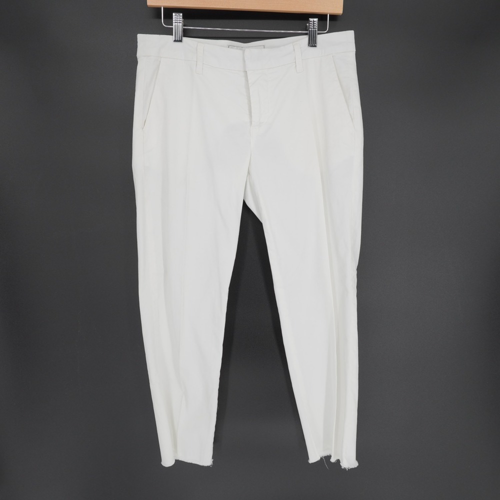 Frank & Eileen  Wicklow Capri Pants Womens 6 White Cotton Coastal Casual Stretch - Picture 2 of 11